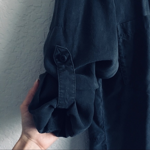 Cloth & Stone Long sleeve button up  charcoal gray - Picture 8 of 13